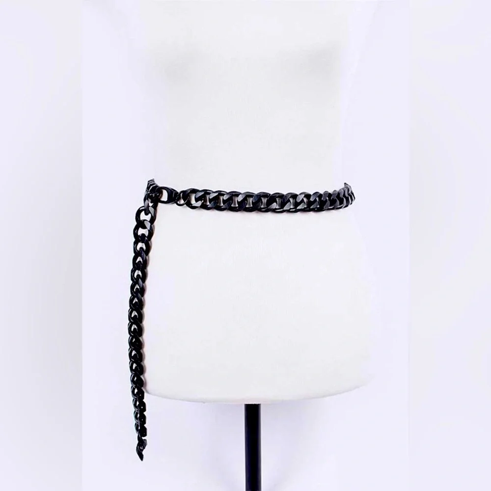 Iron Link Chain Waist Statement Belt